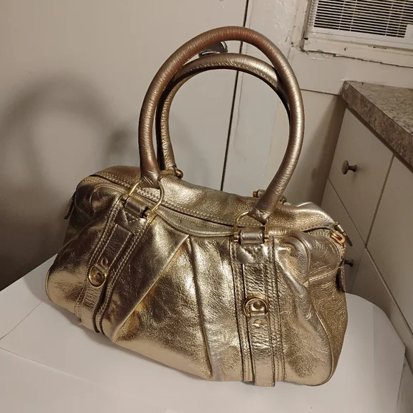 Burberry gold leather Prorsum Metallic Gold Leather Authentic bag - Picture 13 of 16